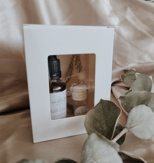 Kit difusor + refill aromatizante de auto